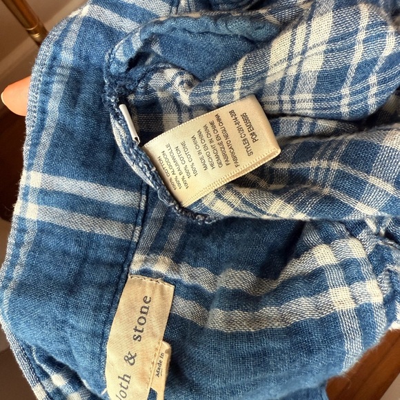 Cloth & Stone Blue Plaid Top - Picture 3 of 3